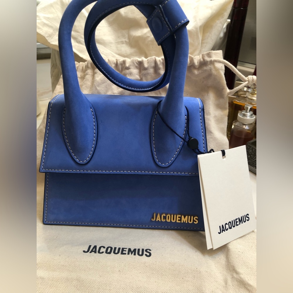 Jacquemus Chiquito Noeud, Royal Blue suede